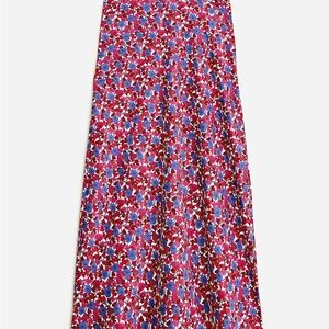 J. Crew Gwyneth midi skirt, berry floral - M